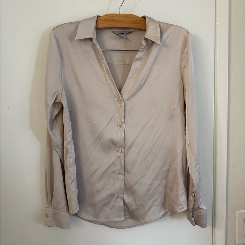 H&M Silk Light Pink Blouse